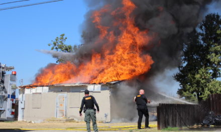 Structure fire in Winton