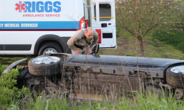 Vehicle rollover sends one woman to the hospital