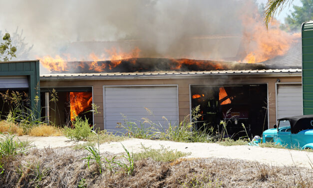 Blaze destroys two structures in Winton